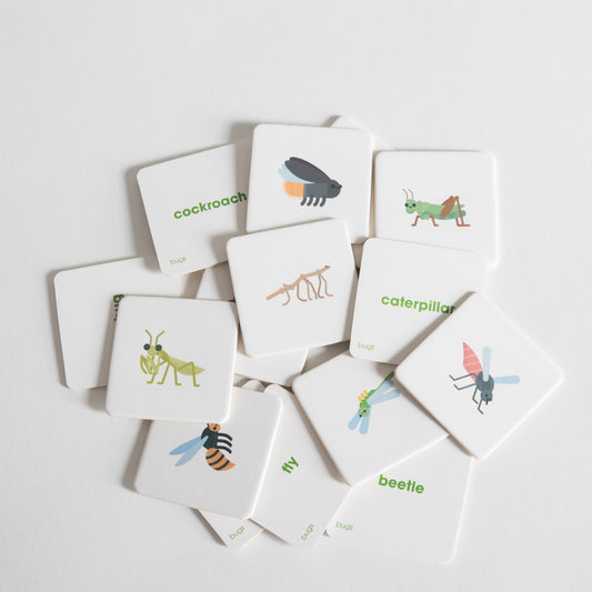 Bugs Pack tiles arranged loosely in a pile on white background